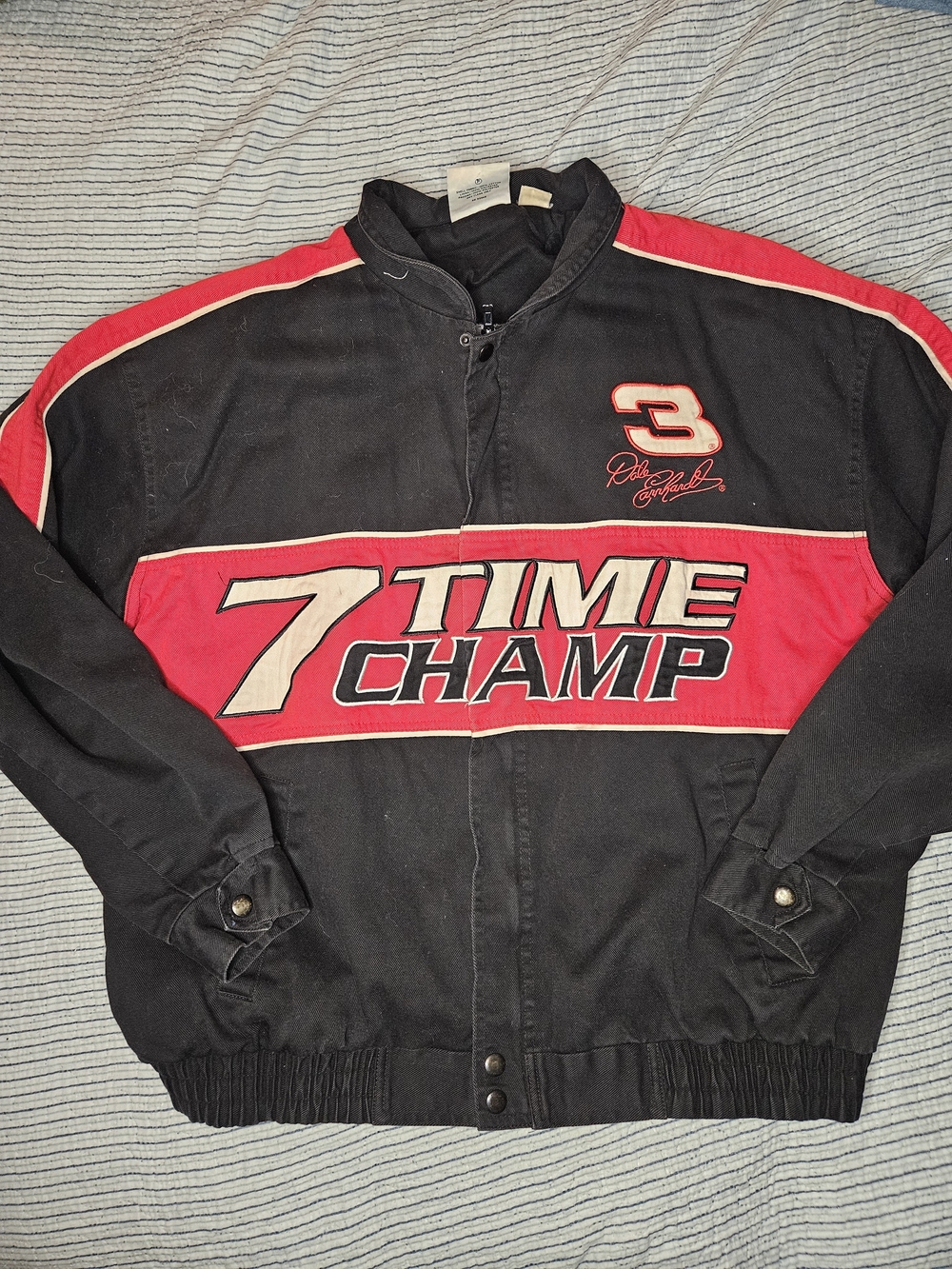 Black & Red '7 Time Champ' Racing Bomber Jacket